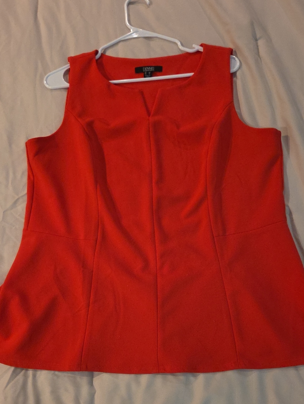 Denise & Co. Burnt Orange Sleeveless Peplum Blouse